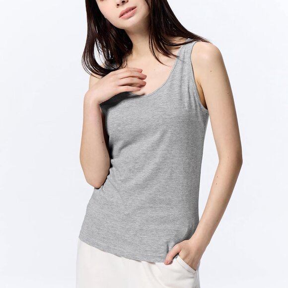 Uniqlo GU 100% Cotton Tank Top Set of 3 Basic White - Picture 2 of 3